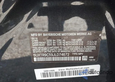 2018 BMW X3 xDrive30I z USA, uszkodzony, nr VIN 5UXTR9C59JLD74672